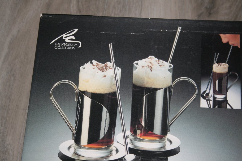 Irish coffee / chocolade glas set, Verzamelen, Glas en Borrelglaasjes, Ophalen