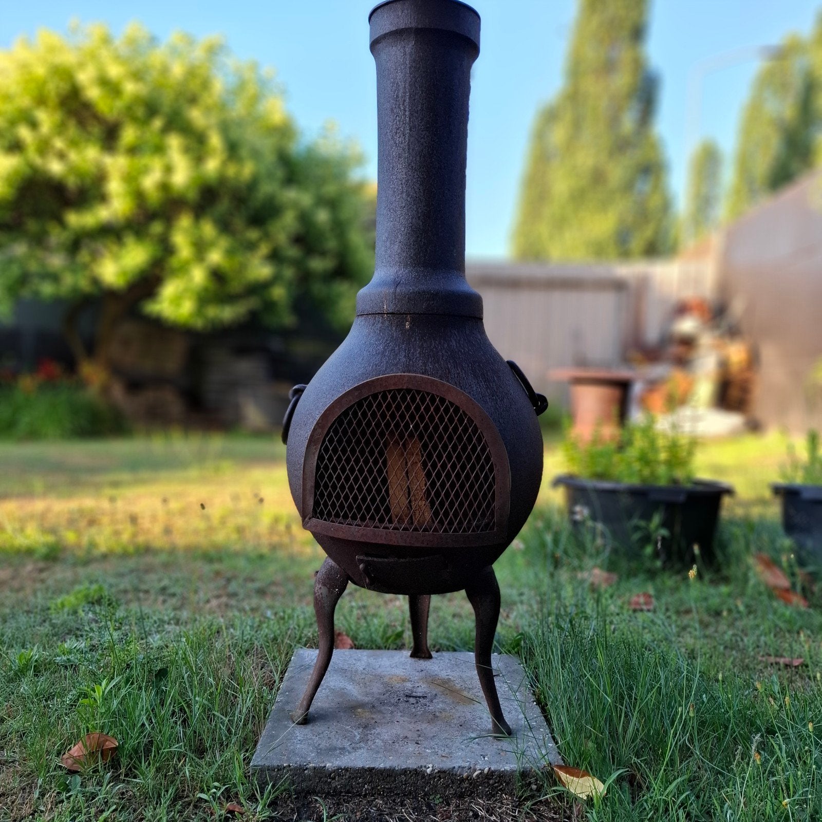 Gietijzeren terrashaard / buitenkachel, Tuin en Terras, Ophalen, Gebruikt
