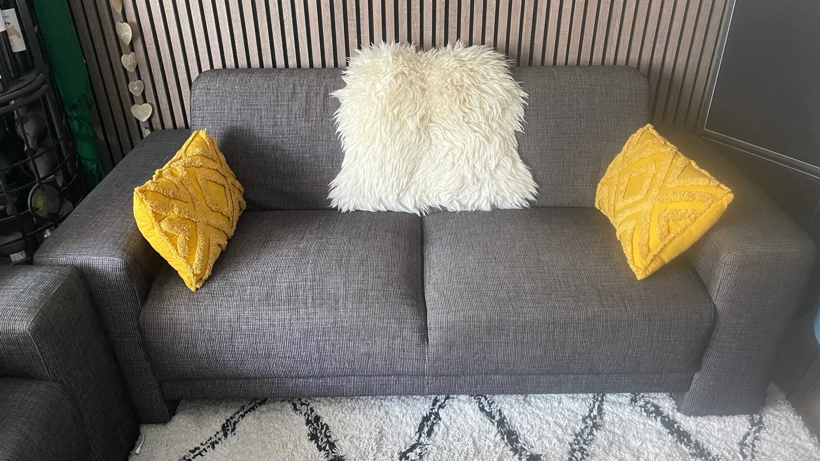 2 + 2 1/2 zits banken antraciet excl. kussentjes., Ophalen, Gebruikt, 75 tot 100 cm, Stof