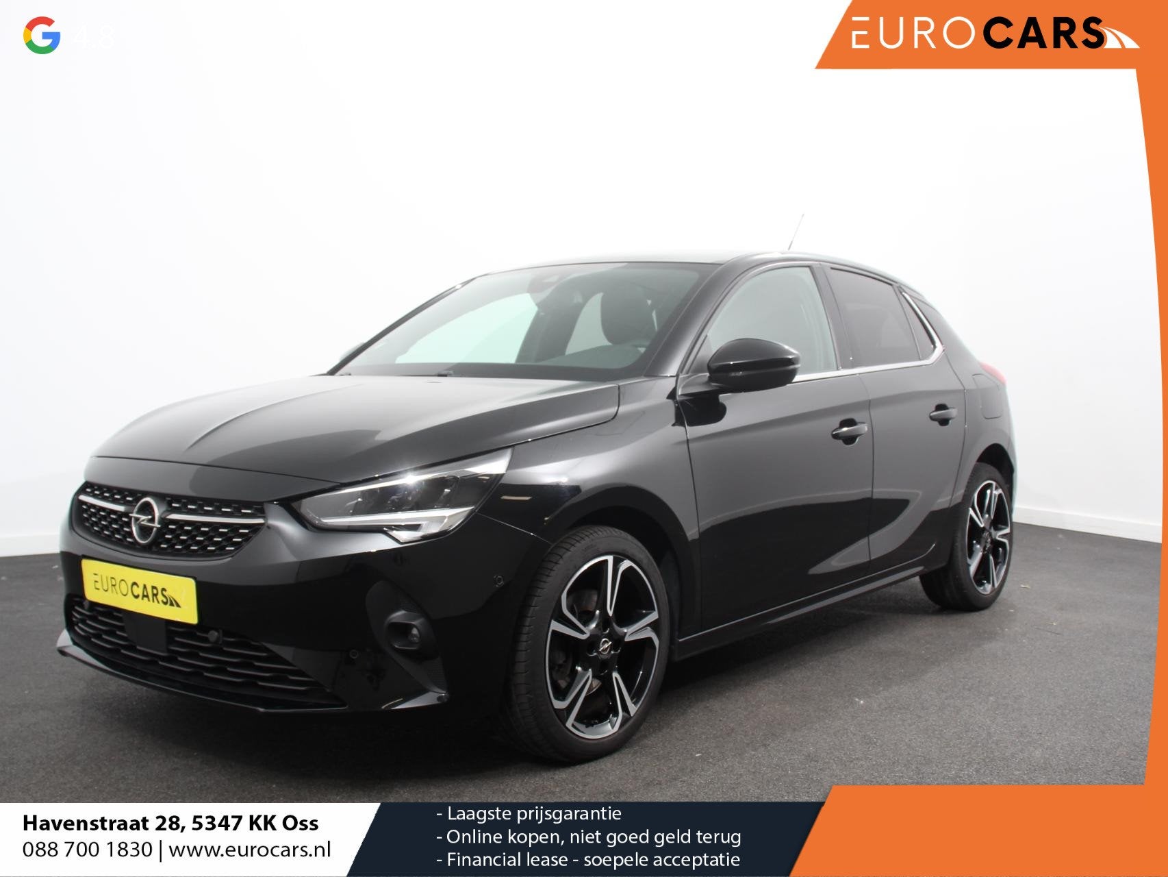 Opel Corsa 1.2 100pk Turbo Elegance Sky Panorama dak Navigat, Auto's, Voorwielaandrijving, Gebruikt, Euro 6, Zwart