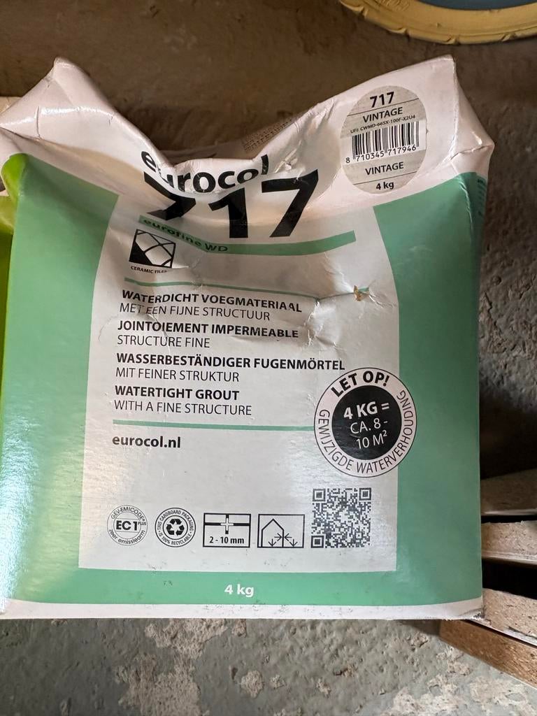 Eurocol 717 Eurofine WD Waterdicht Voegmateriaal, Doe-het-zelf en Verbouw, Ophalen of Verzenden, Nieuw
