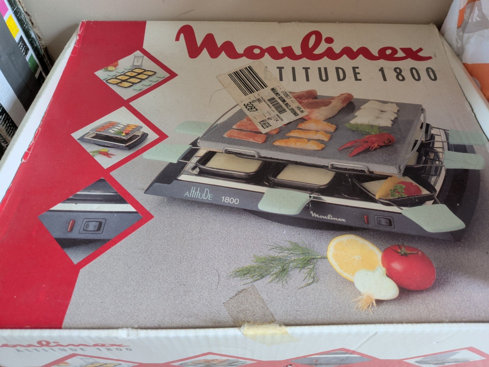 Moulinex Altitude 1800 Raclette Grill - Zo goed als nieuw, Ophalen of Verzenden, Zo goed als nieuw, 4 t/m 7 personen