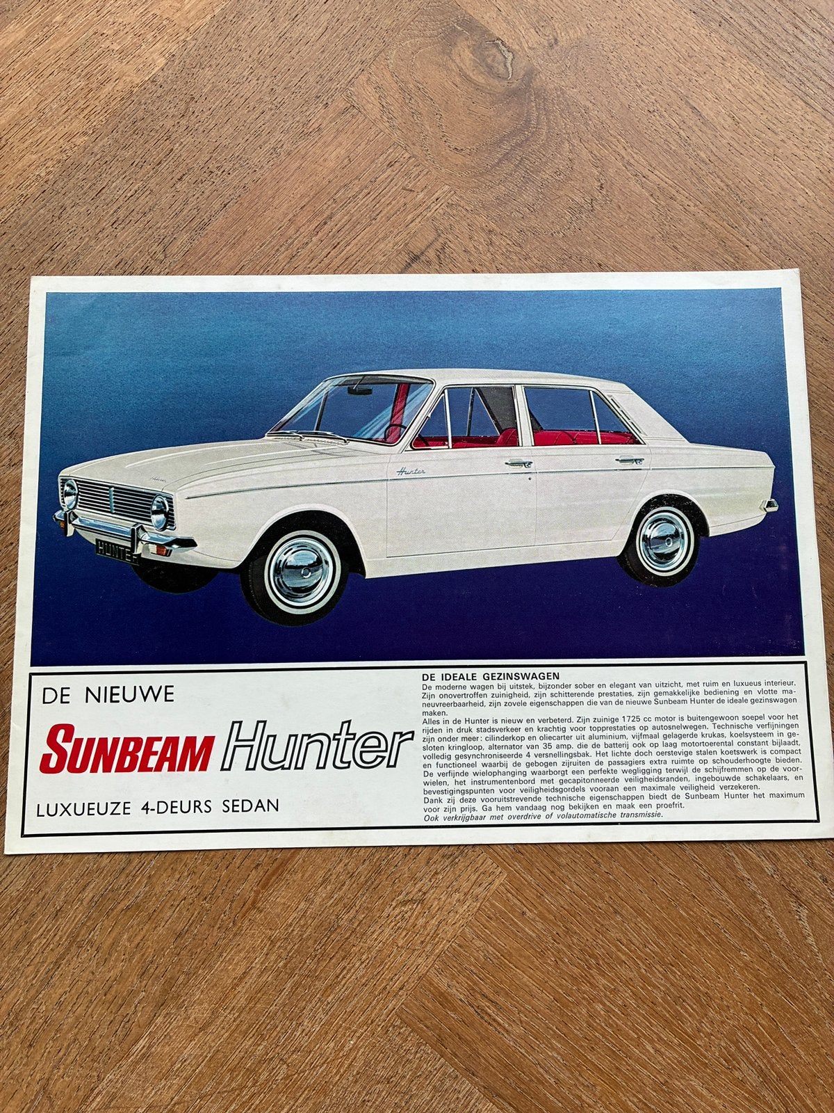 Sunbeam Hunter brochure, Verzenden, Zo goed als nieuw, Overige merken