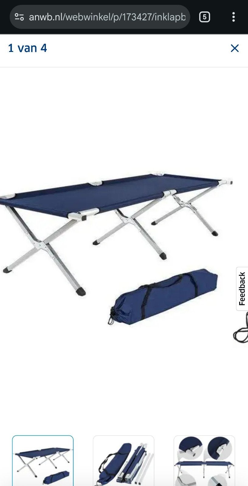 Opvouwbaar veldbed - 2x Ideaal voor camping en logees, Ophalen, Zo goed als nieuw, Overige