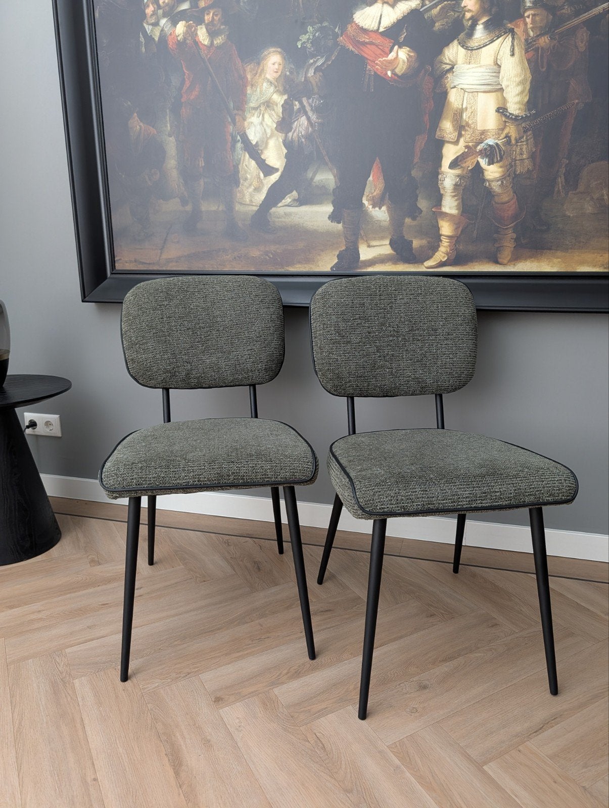 Kwantum stoelen set van twee, groen/grijs, Ophalen, Gebruikt, Twee, Overige kleuren