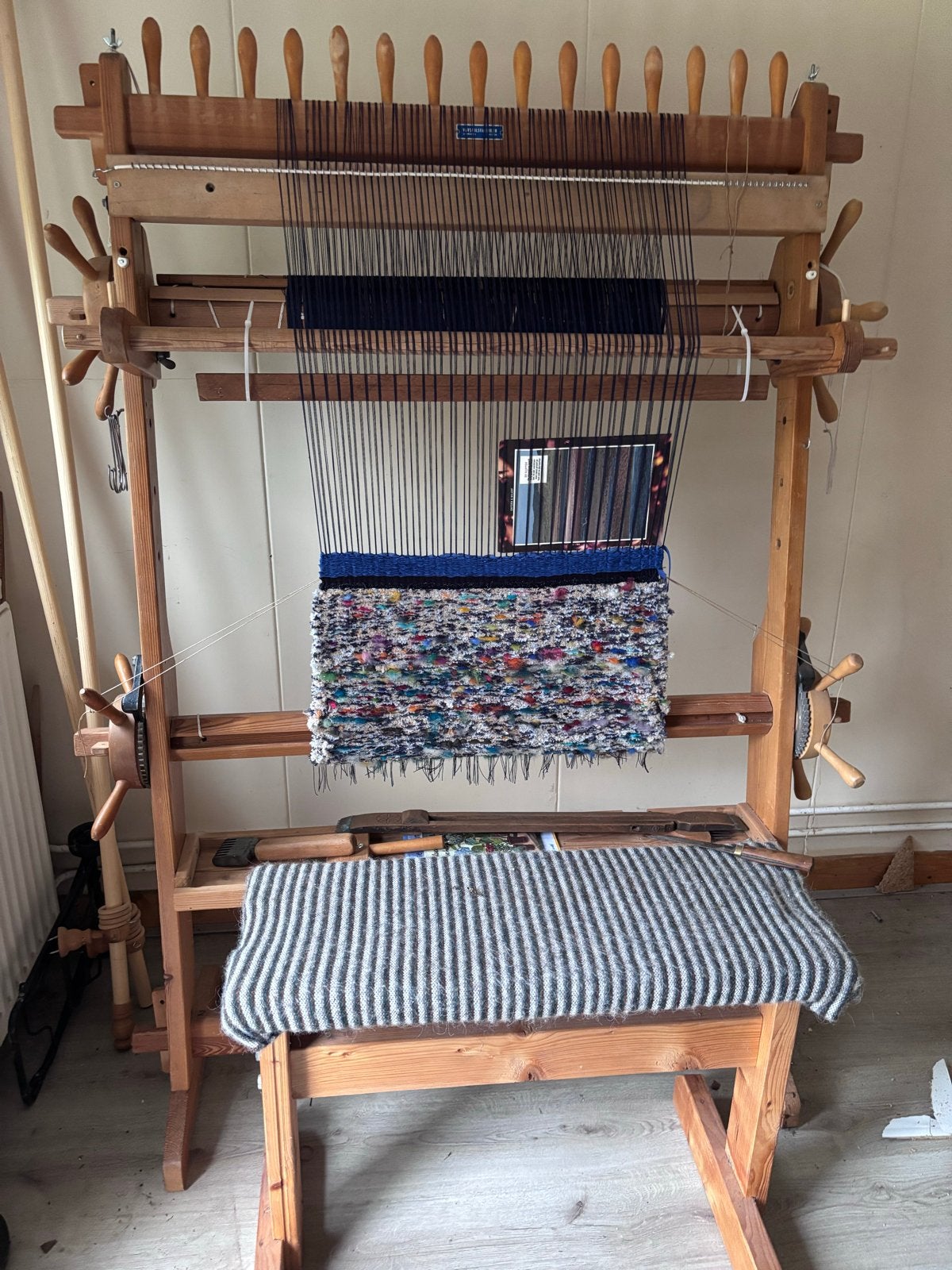 Houten gobelin weefgetouw glimakra met bankje, Ophalen, Overige thema's, Hout, Overige merken