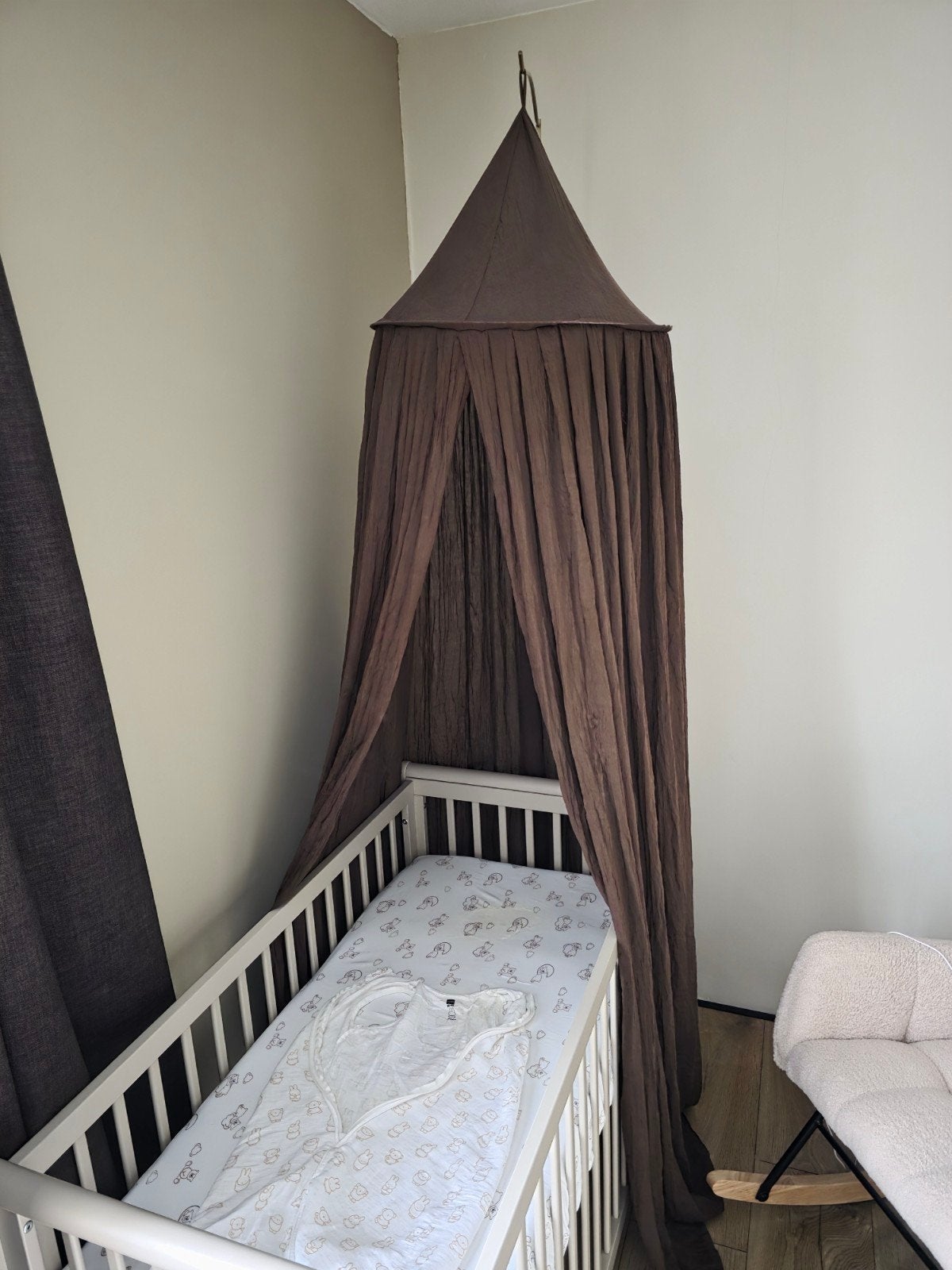 Babybed hemel bruin/goud, Kinderen en Baby's, Ophalen of Verzenden, Zo goed als nieuw, Klamboe