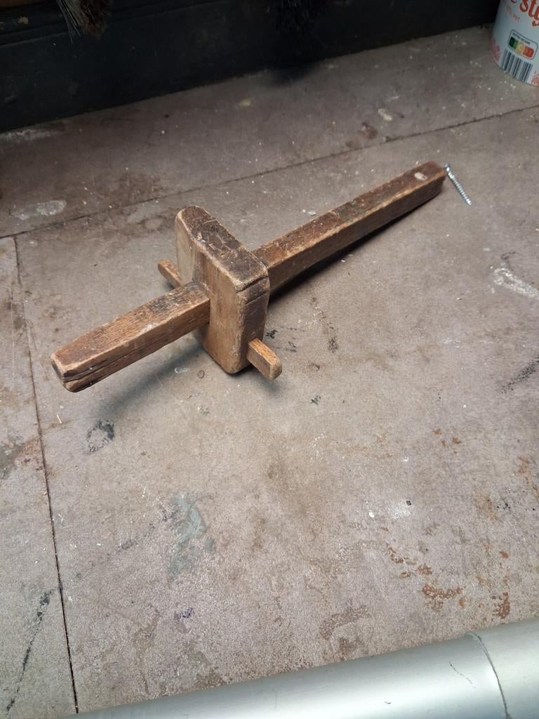 Vintage Dubbel Kruishout - Houtbewerking Gereedschap, Ophalen of Verzenden, Gebruikt