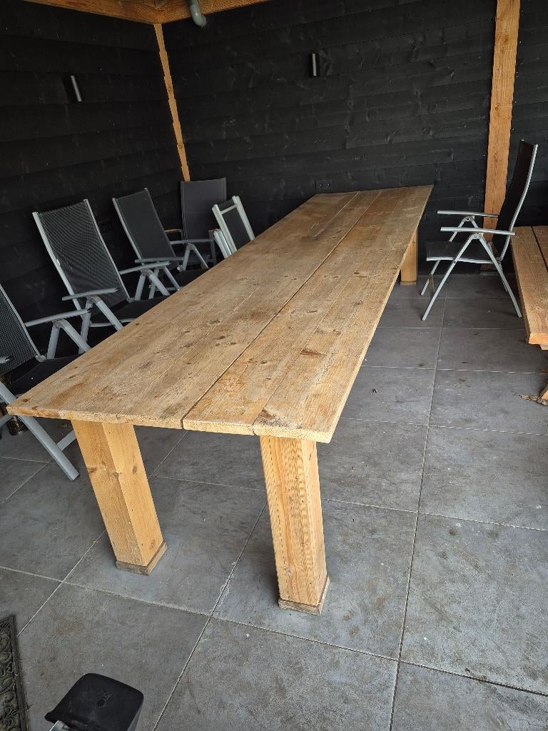 Steigerhouten tuintafel 360 lang, Tuin en Terras, Tuintafels, Gebruikt, Rechthoekig, Hout, Ophalen of Verzenden