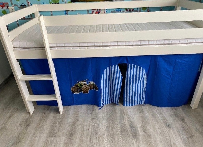 Halfhoogslaper met matras en speeltent - 90x200 cm, Huis en Inrichting, Ophalen, 90 cm, Eenpersoons, Minder dan 160 cm