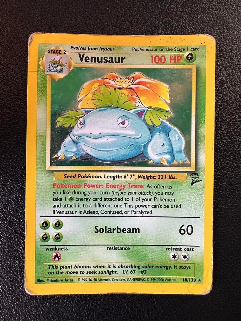 Venusaur Pokémon Kaart 18/130 - Base Set 2, Ophalen of Verzenden, Gebruikt, Losse kaart