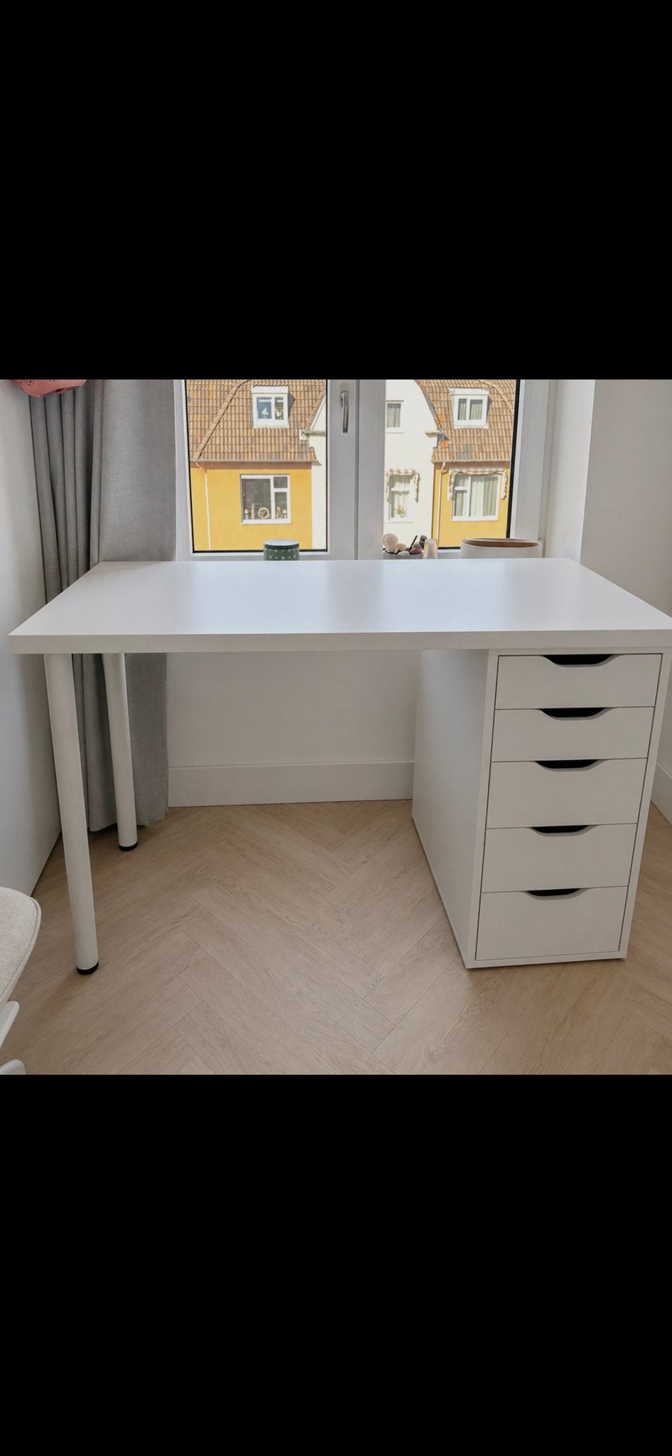IKEA Alex bureau wit, Ophalen, Gebruikt, Met lades, Spaanplaat of MDF