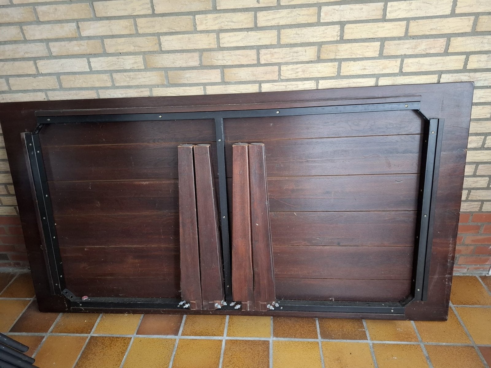 Houten eettafel, Ophalen, Gebruikt, 100 tot 150 cm, 150 tot 200 cm