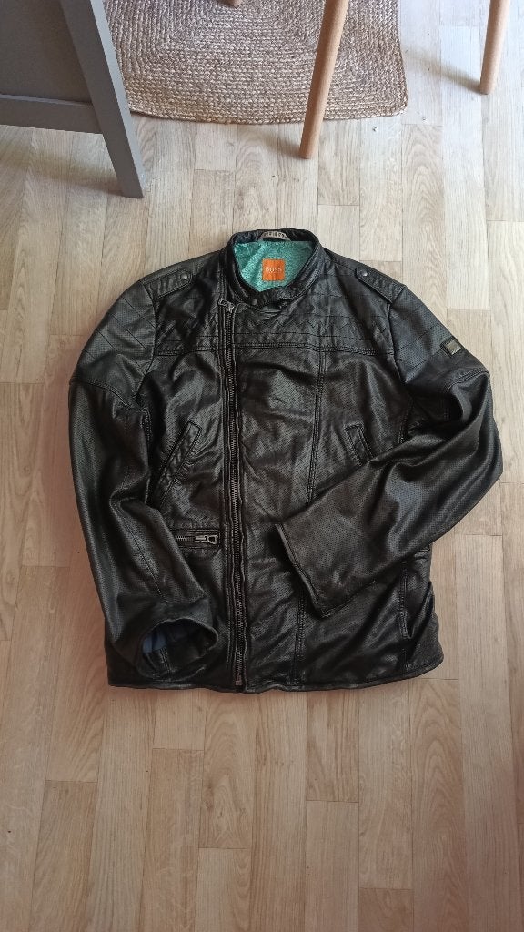 Boss leren jas maat L heren, Ophalen, Maat 52/54 (L), BOSS, Zwart