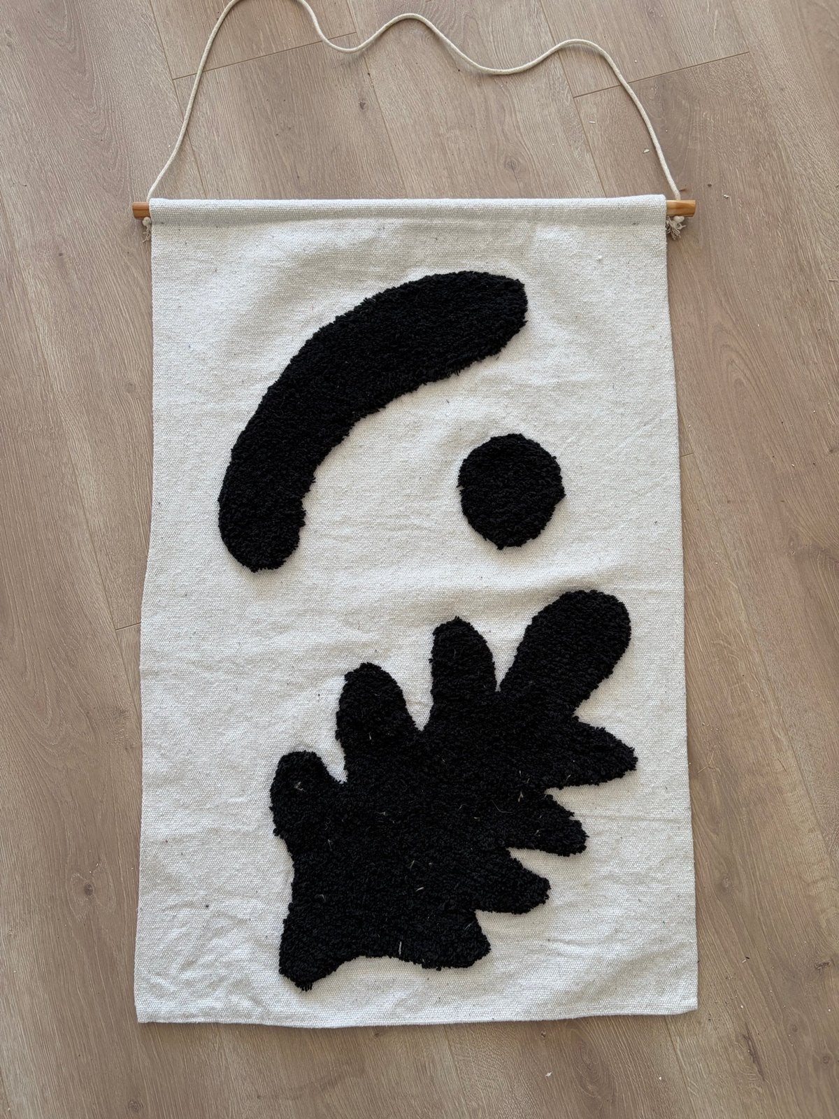 Wandkleed met abstract zwart-wit patroon, Huis en Inrichting, Woonaccessoires | Wanddecoraties, Zwart, Ophalen of Verzenden, Zo goed als nieuw