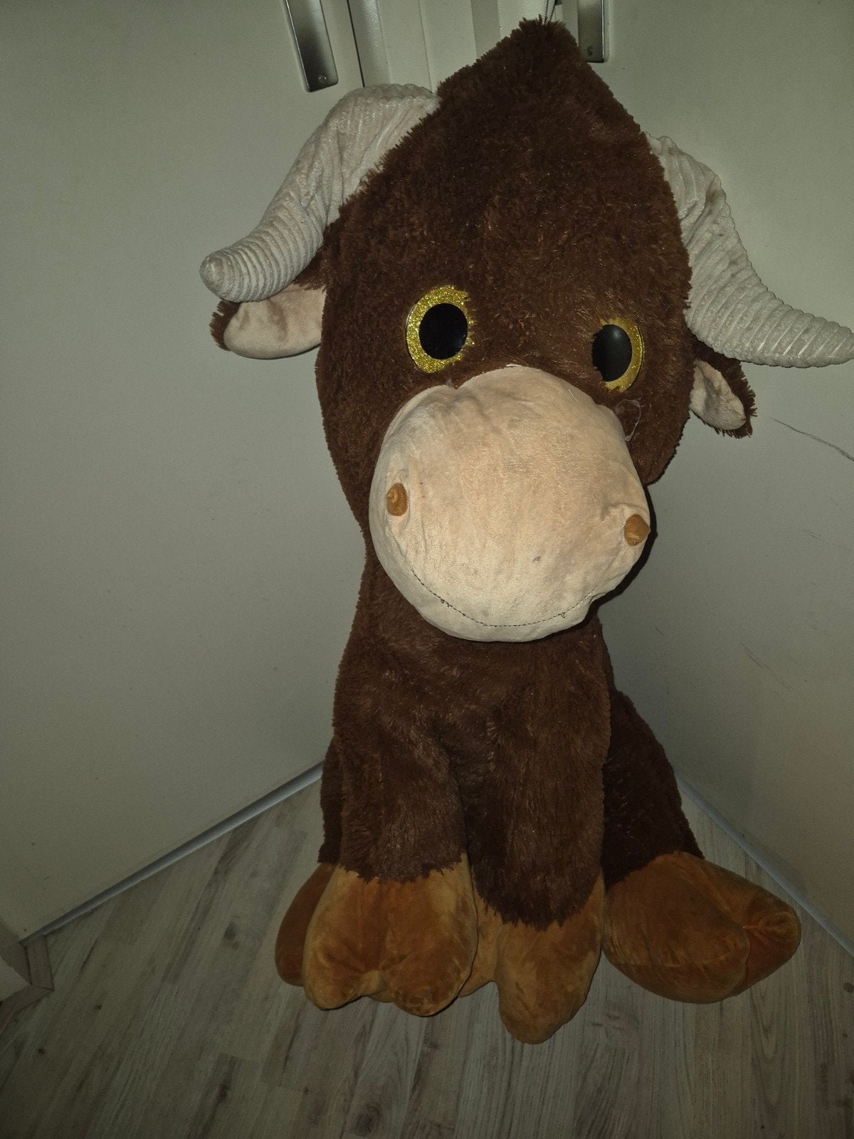 Grote bruine stier knuffel - Zacht en knuffelbaar, Gebruikt, Overige typen, Ophalen of Verzenden, Bruin
