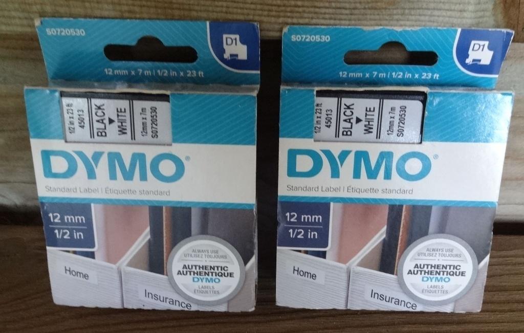 Dymo  label cassettes   D1   12 mm     2 stuks, Computers en Software, Labelprinters, Nieuw, Tape-label, Ophalen of Verzenden
