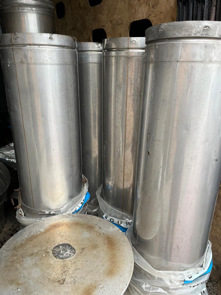 Metalotherm 200mm kachelpijp, rookafvoer RVS dubbelwandig, Ophalen, Gebruikt, Afzuiger