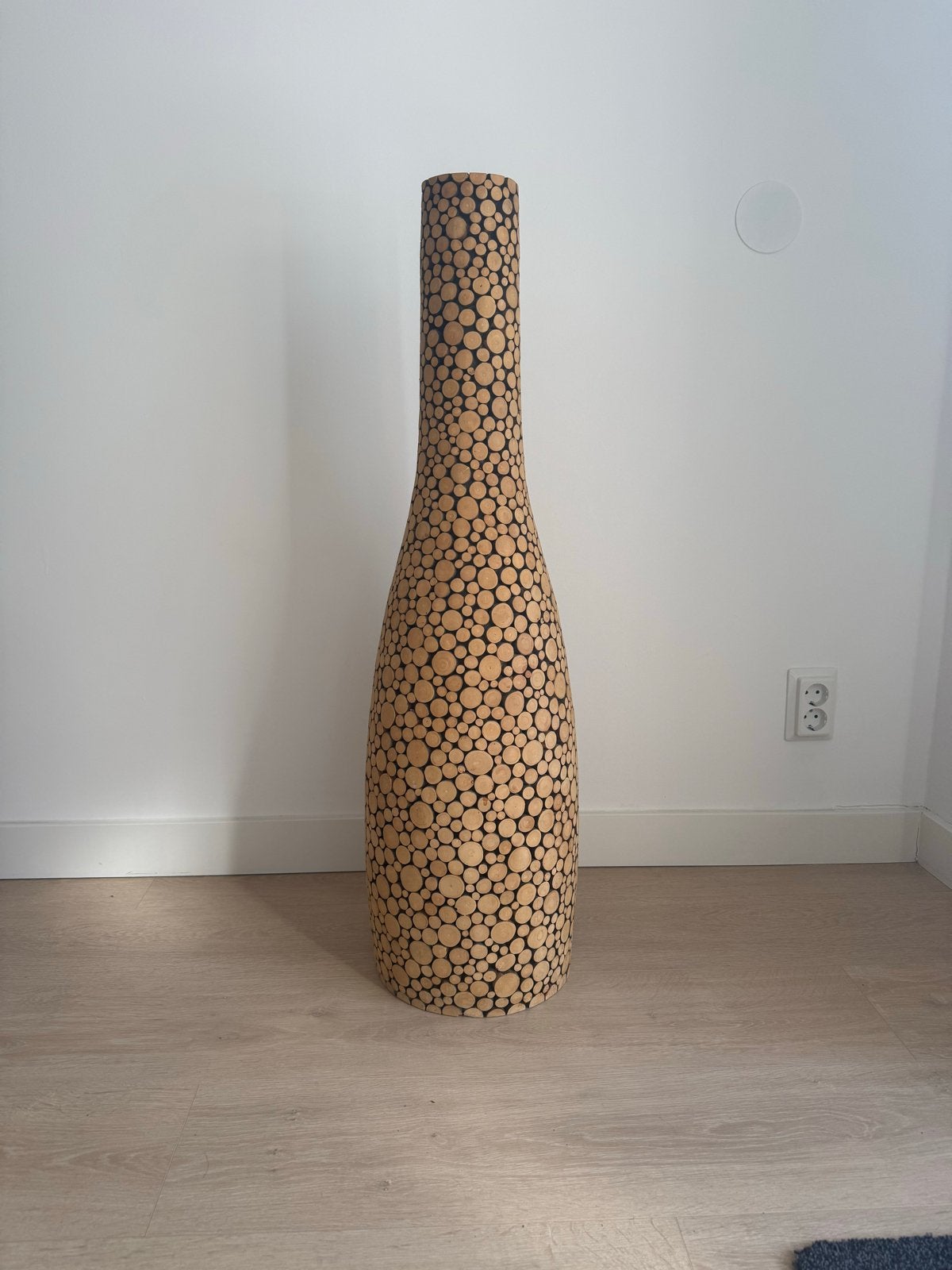 Grote houten vaas met mozaïekpatroon, Ophalen, Overige materialen, Overige kleuren, Zo goed als nieuw