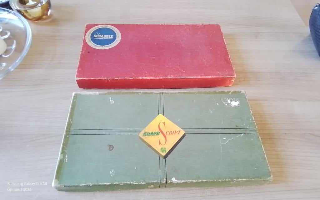 Vintage Board Script en Scrabble bordspellen jaren 50, Drie of vier spelers, Ophalen of Verzenden, Gebruikt, Waddingtons, Hausemann & Hötte