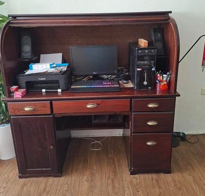 GRATIS: Secretaire/bureau koloniaal 140x54x140, Ophalen, Gebruikt, Koloniaal
