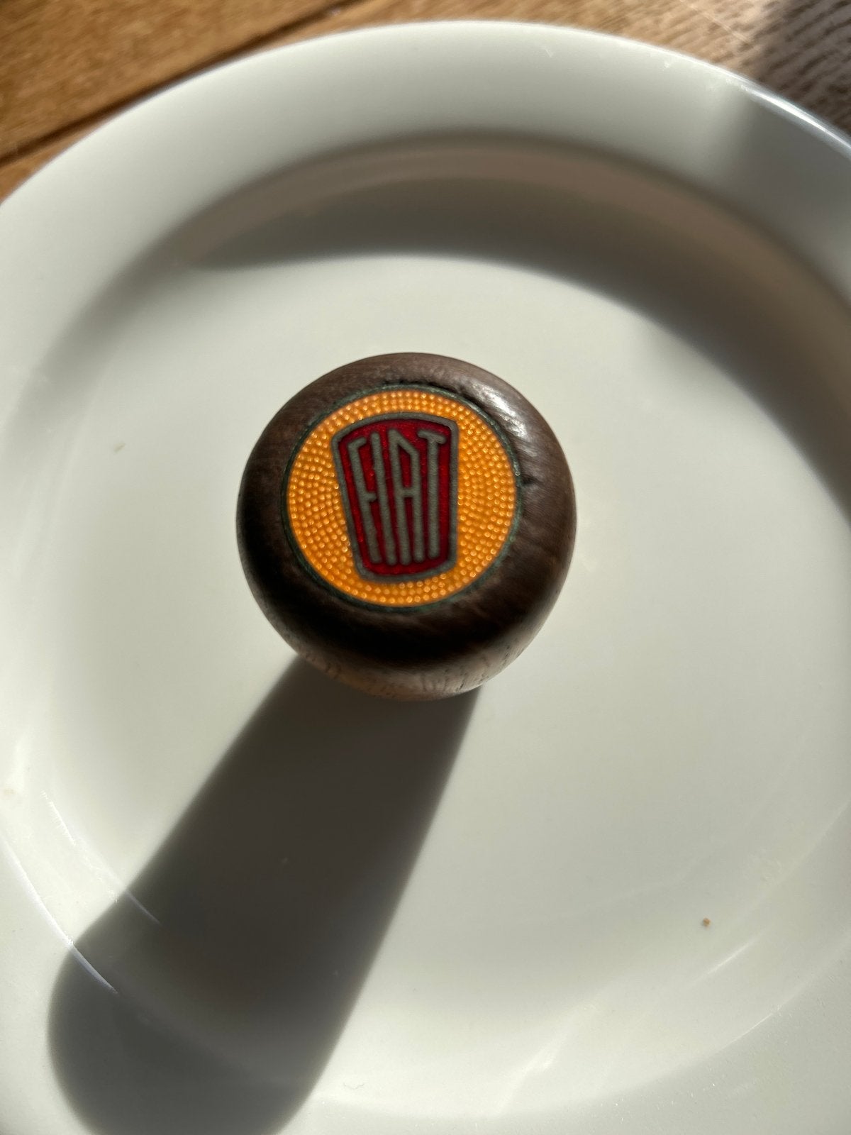 Vintage Fiat Houten Pookknop - Klassieke Auto Onderdeel, Auto-onderdelen, Ophalen of Verzenden, Gebruikt, Fiat