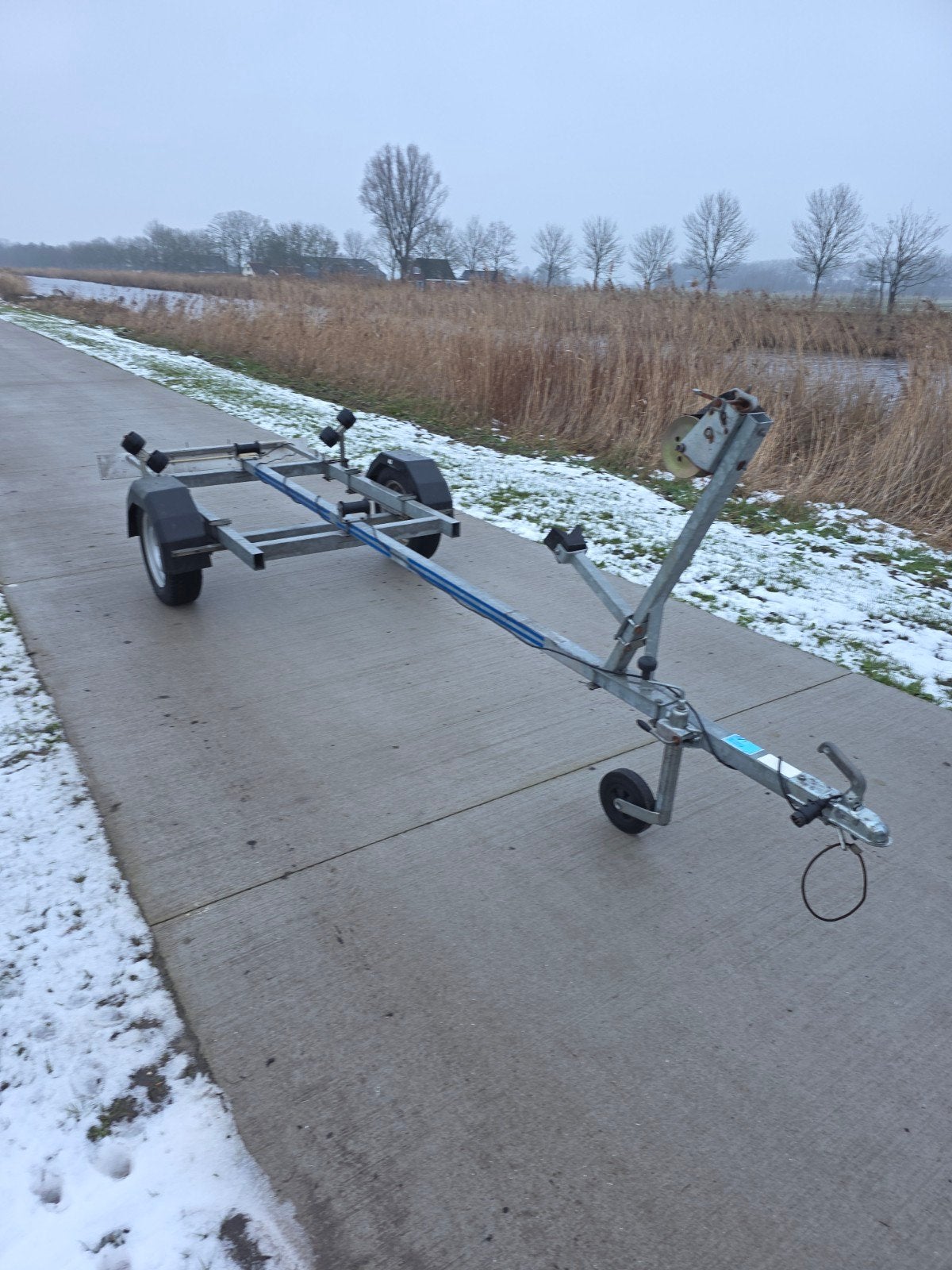 boottrailer met rollen en steunen, Watersport en Boten, Ophalen, Gebruikt, Overige typen, Minder dan 6 meter