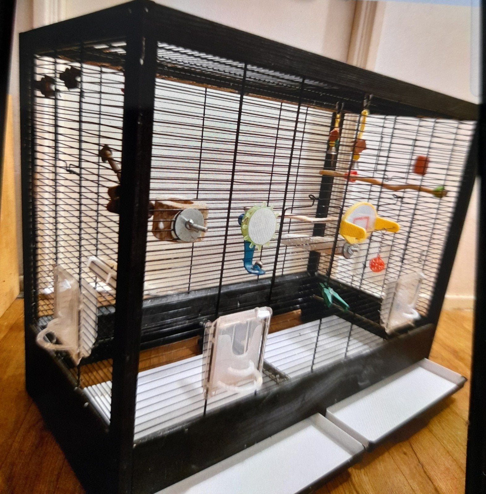 zwarte stevige vogelkooi, Ophalen, Nieuw, Metaal, Vogelkooi