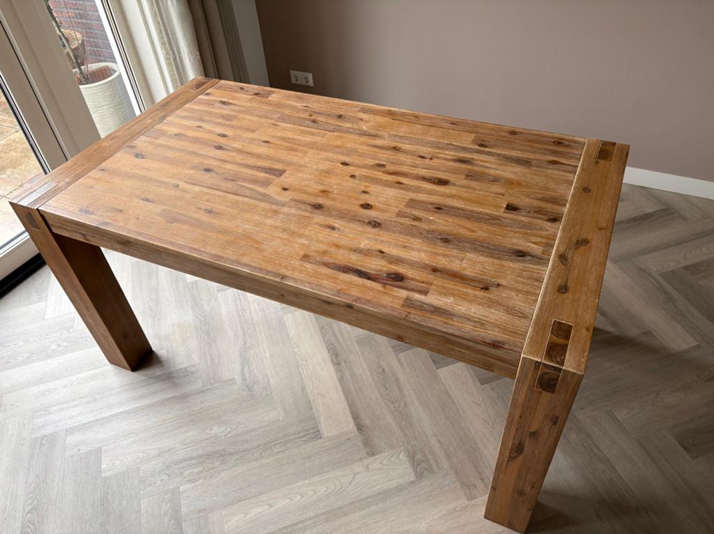 Vierpersoons eettafel, Huis en Inrichting, Ophalen, 200 cm of meer, 50 tot 100 cm, Zo goed als nieuw