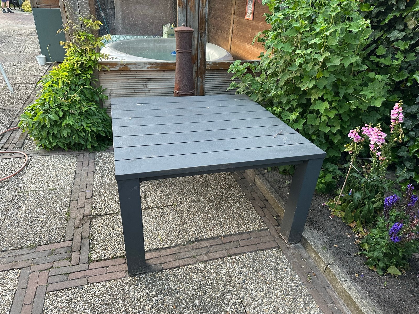 Loungebank tafel van Garden Impressions, Tuin en Terras, Ophalen, Gebruikt, Vierkant, Overige materialen