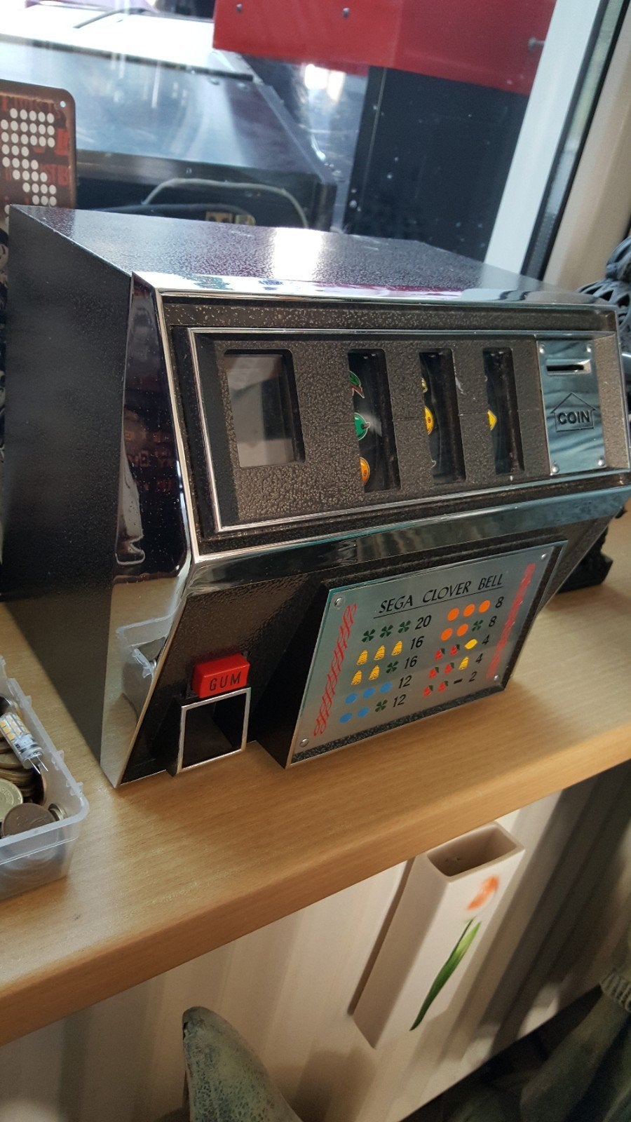 Mechanische gokkast jaren 50/60, Verzamelen, Ophalen, Zo goed als nieuw, Met sleutels