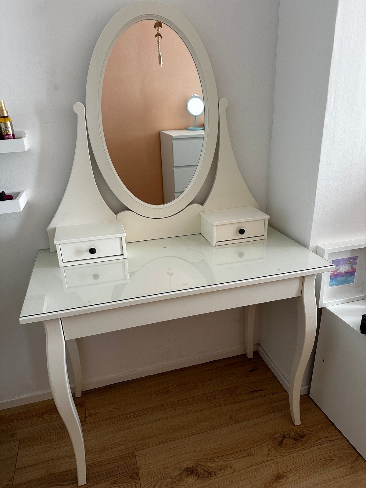 IKEA HEMNES kaptafel met spiegel en lades, Ophalen, Gebruikt, 100 tot 150 cm, 50 tot 100 cm