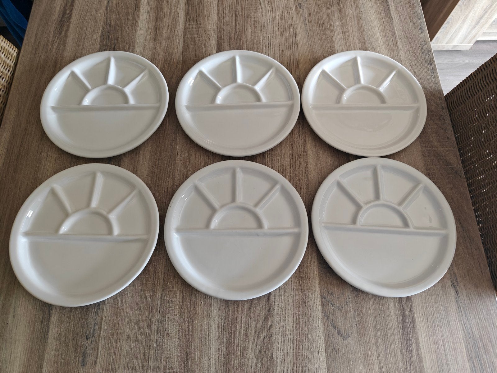 Fondue Borden Vakjes Borden 6 Stuks ⌀25cm, Ophalen of Verzenden, Overige stijlen, Schaal of Schalen
