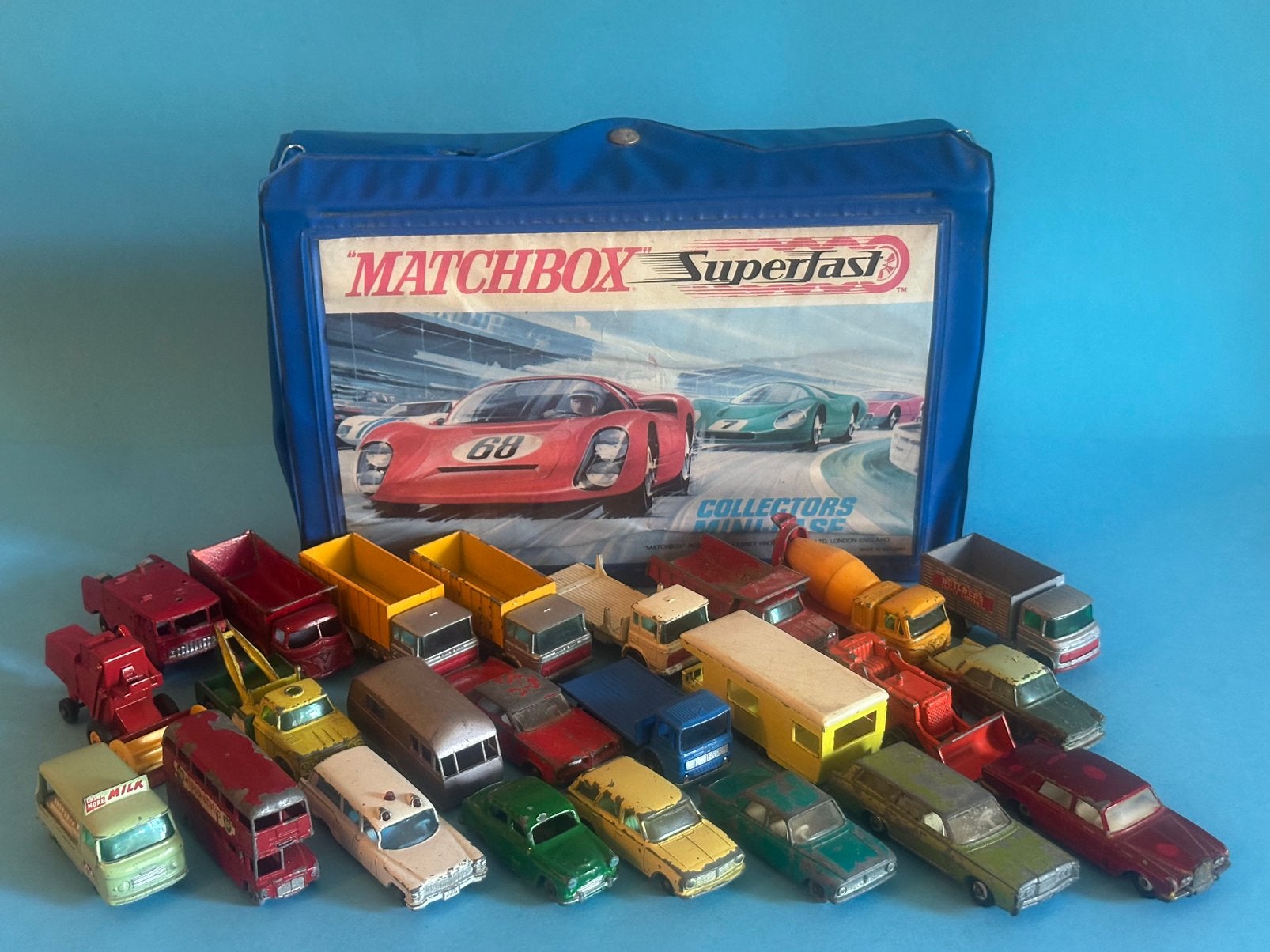 MATCHBOX koffer met 24 oude Matchbox auto’s! (Kavel 2) KIJK!, Ophalen of Verzenden, Gebruikt, Auto