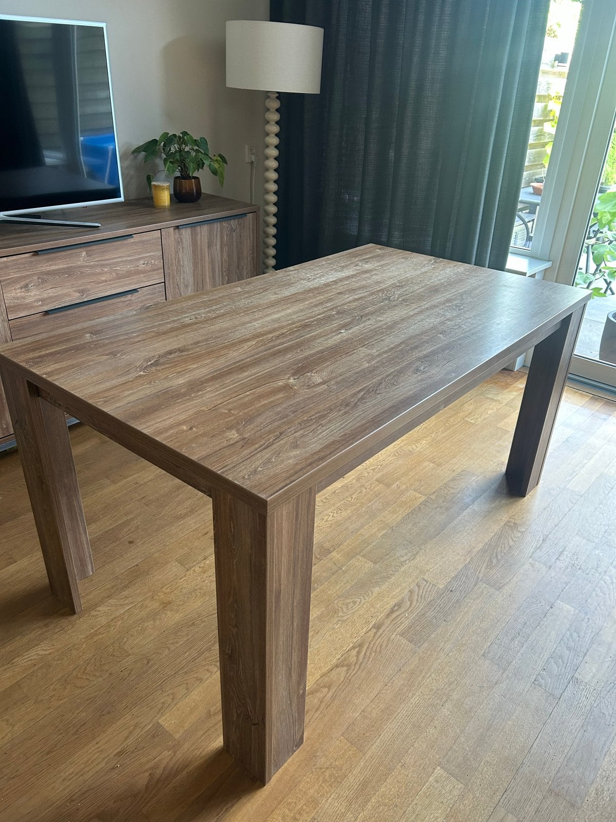 Eettafel 160x90x78 cm - Houtlook, Huis en Inrichting, Tafels | Eettafels, Ophalen, Gebruikt, 50 tot 100 cm, 150 tot 200 cm