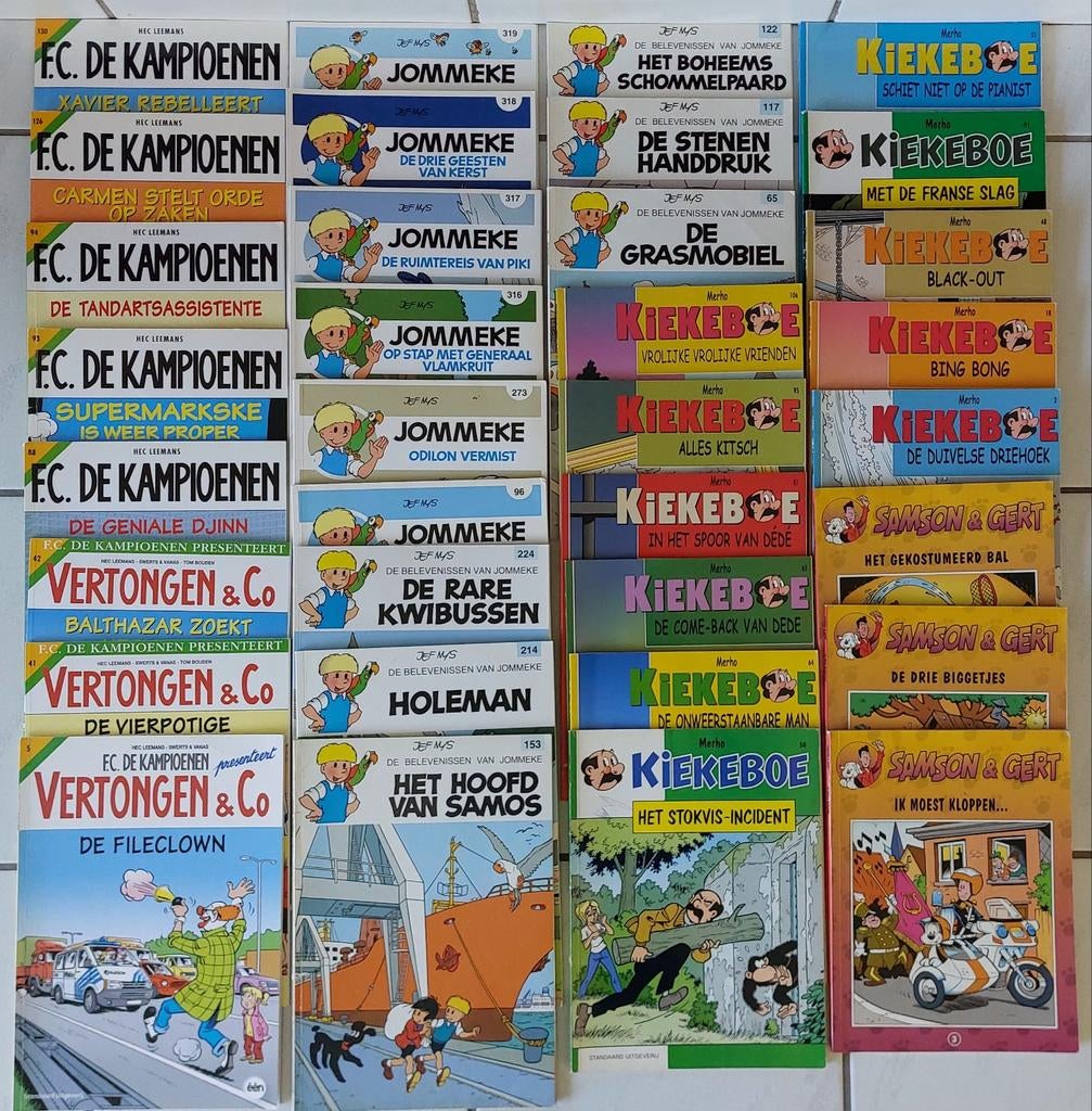 Strips Kiekeboe Jommeke Samson en Gert Fc De Kampioenen, Meerdere stripboeken, Ophalen of Verzenden, Zo goed als nieuw