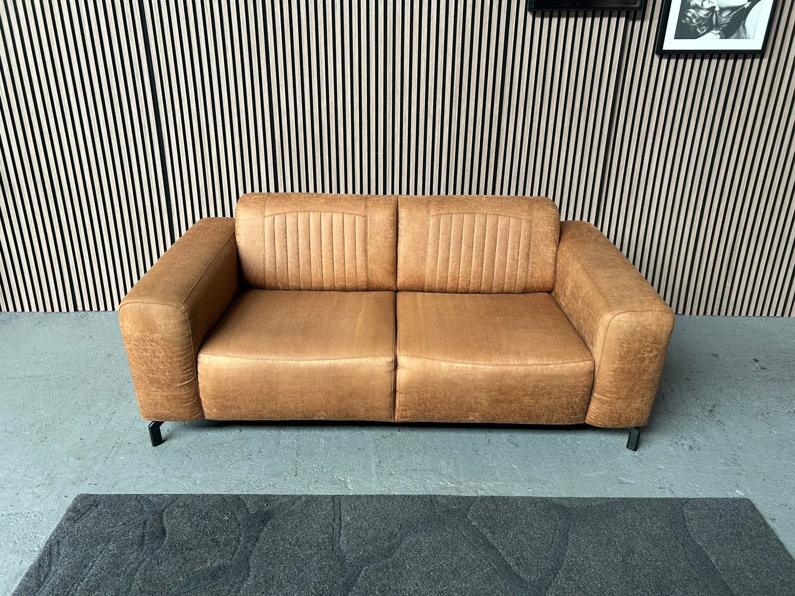 GRATIS LEVERING 2,5 Zits Bank Cognac 187X93 GEREINIGD, 150 tot 200 cm, Tweepersoons, Ophalen of Verzenden, Zo goed als nieuw