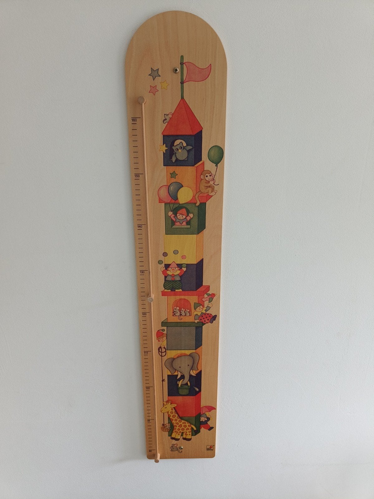 Houten meetlat voor kinderen met vrolijke figuren, Ophalen, Gebruikt, Wanddecoratie, Ophangbaar