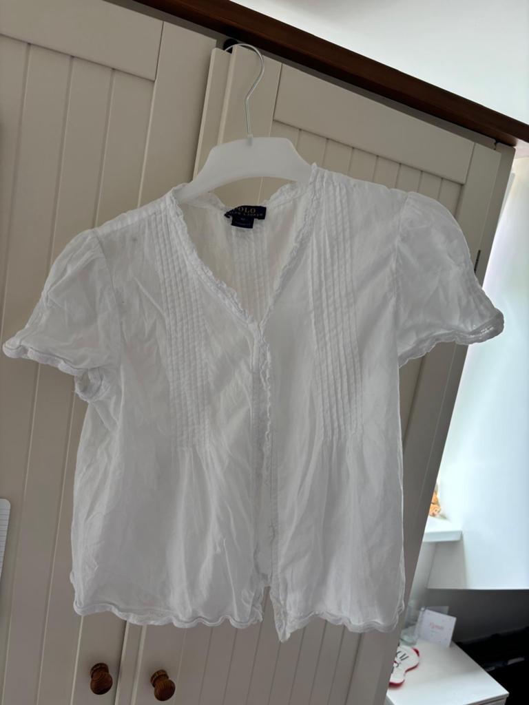 Polo Ralph Lauren witte blouse maat 134/140, Ophalen of Verzenden, Zo goed als nieuw