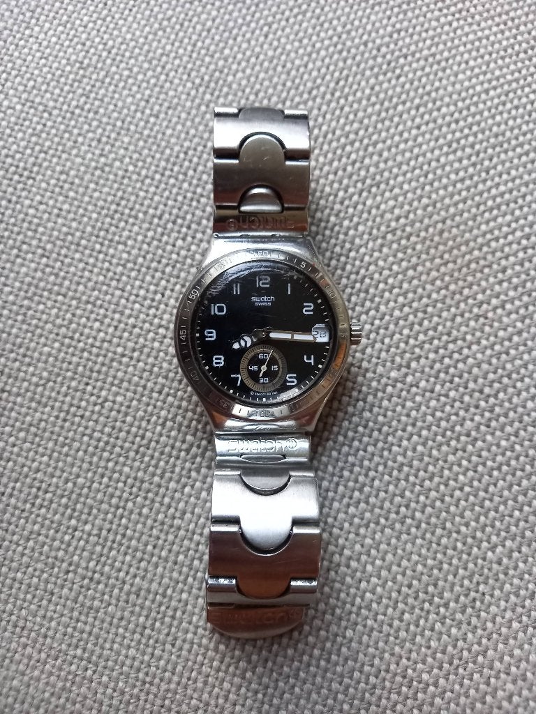 Heren horloge - Swatch Irony (sub second), Sieraden, Tassen en Uiterlijk, Horloges | Heren, Staal, Gebruikt, Staal, Polshorloge