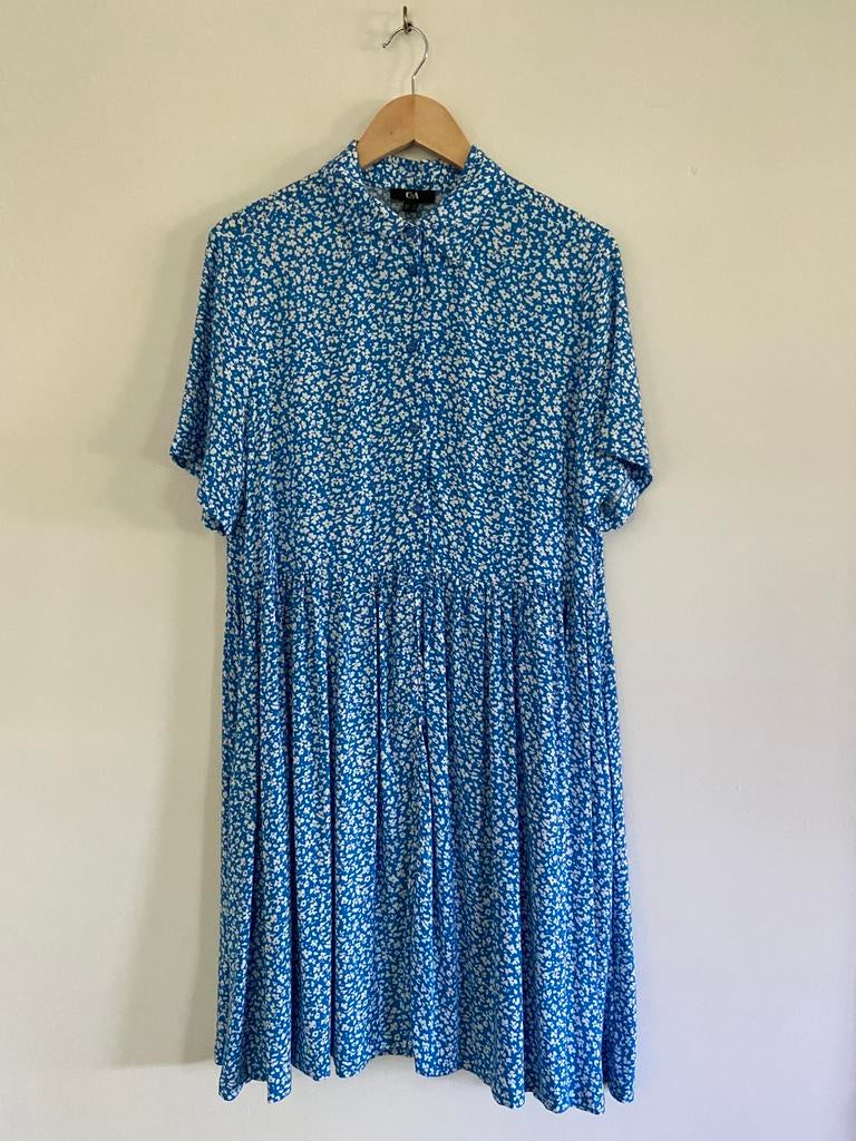 Blauw wiite jurk jurkje, Maat 38/40 (M), Blauw, Ophalen of Verzenden, Zo goed als nieuw