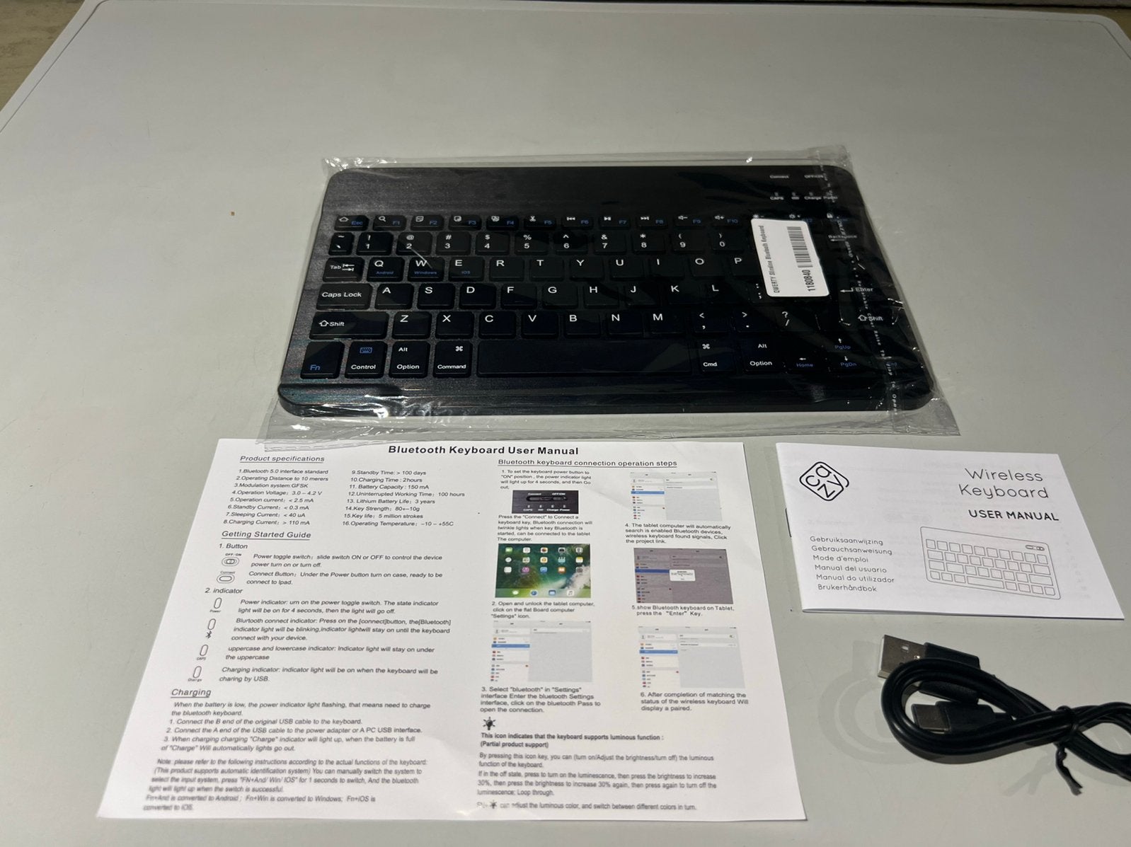 Slimline QWERTY bluetooth toetsenbord, Computers en Software, Overige Computers en Software, Nieuw, Ophalen of Verzenden, Nvt