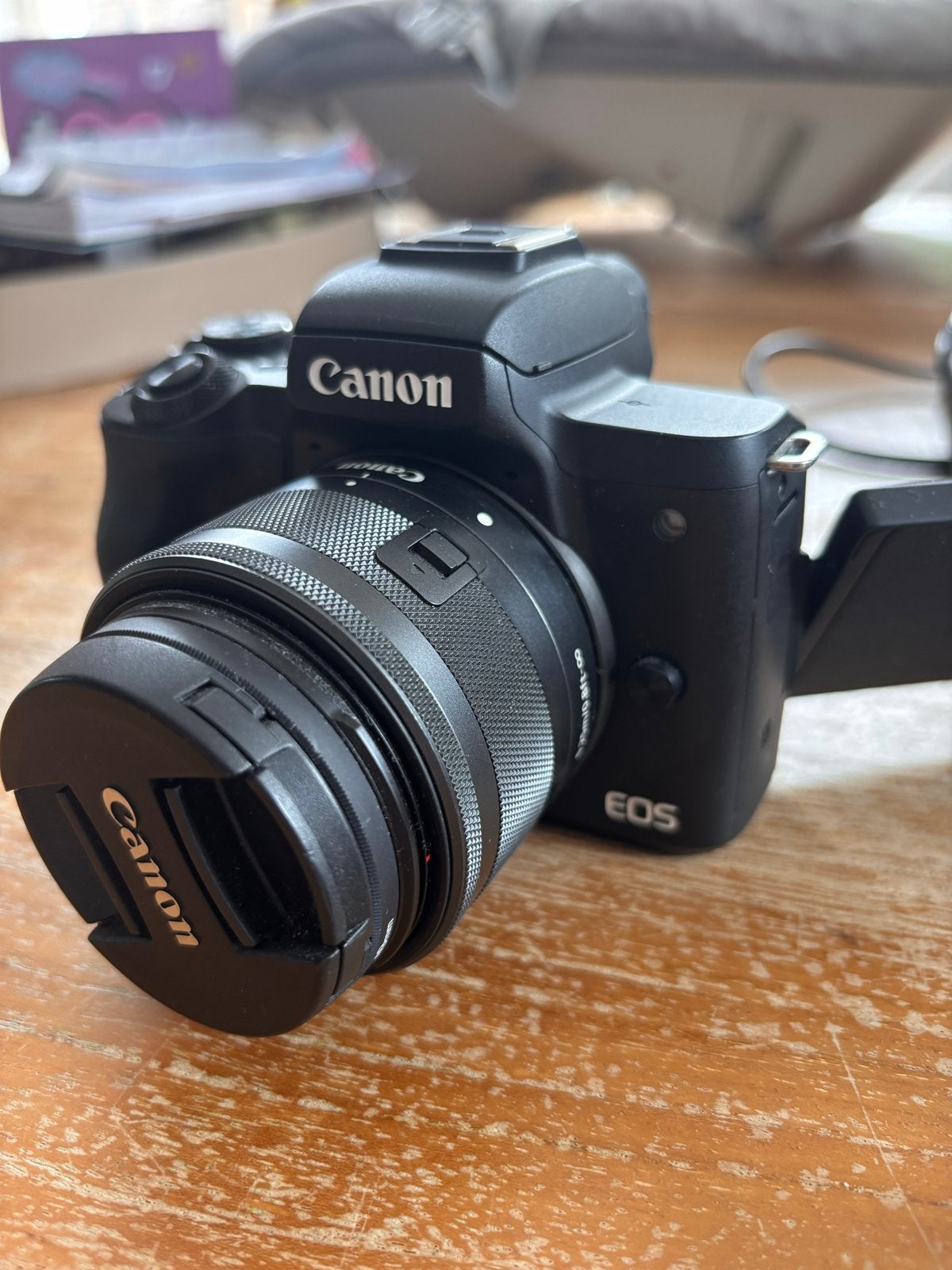 Canon EOS M50 systeemcamera met 15-45mm lens, Spiegelreflex, Canon, Ophalen of Verzenden, Zo goed als nieuw