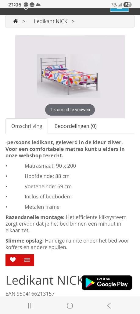 1 persoonsbed, Huis en Inrichting, Slaapkamer | Bedden, Ophalen, Gebruikt, 90 cm, 200 cm