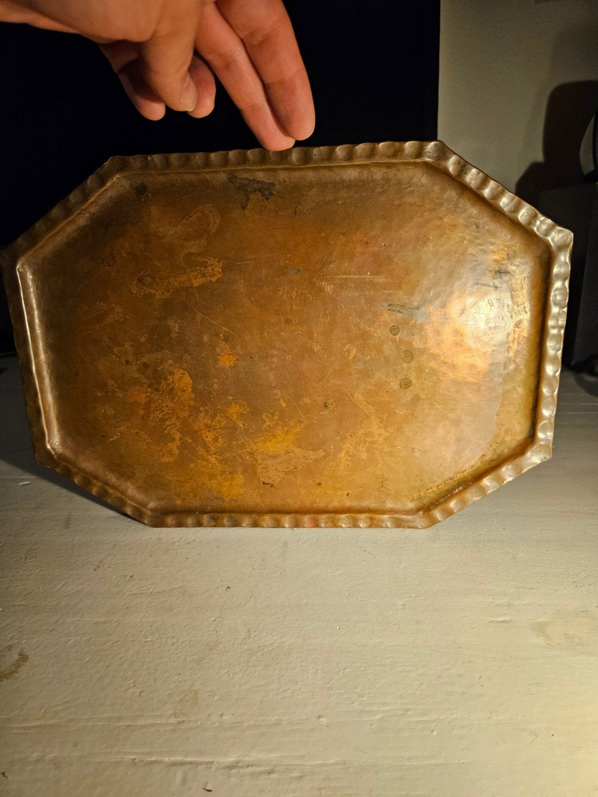 Koperen dienblad jaren 20 koperslager uit nijmegen, Ophalen of Verzenden