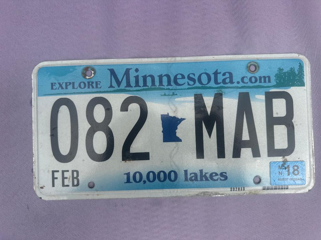 kentekenplaat Minnesota (USA), Ophalen of Verzenden, Gebruikt
