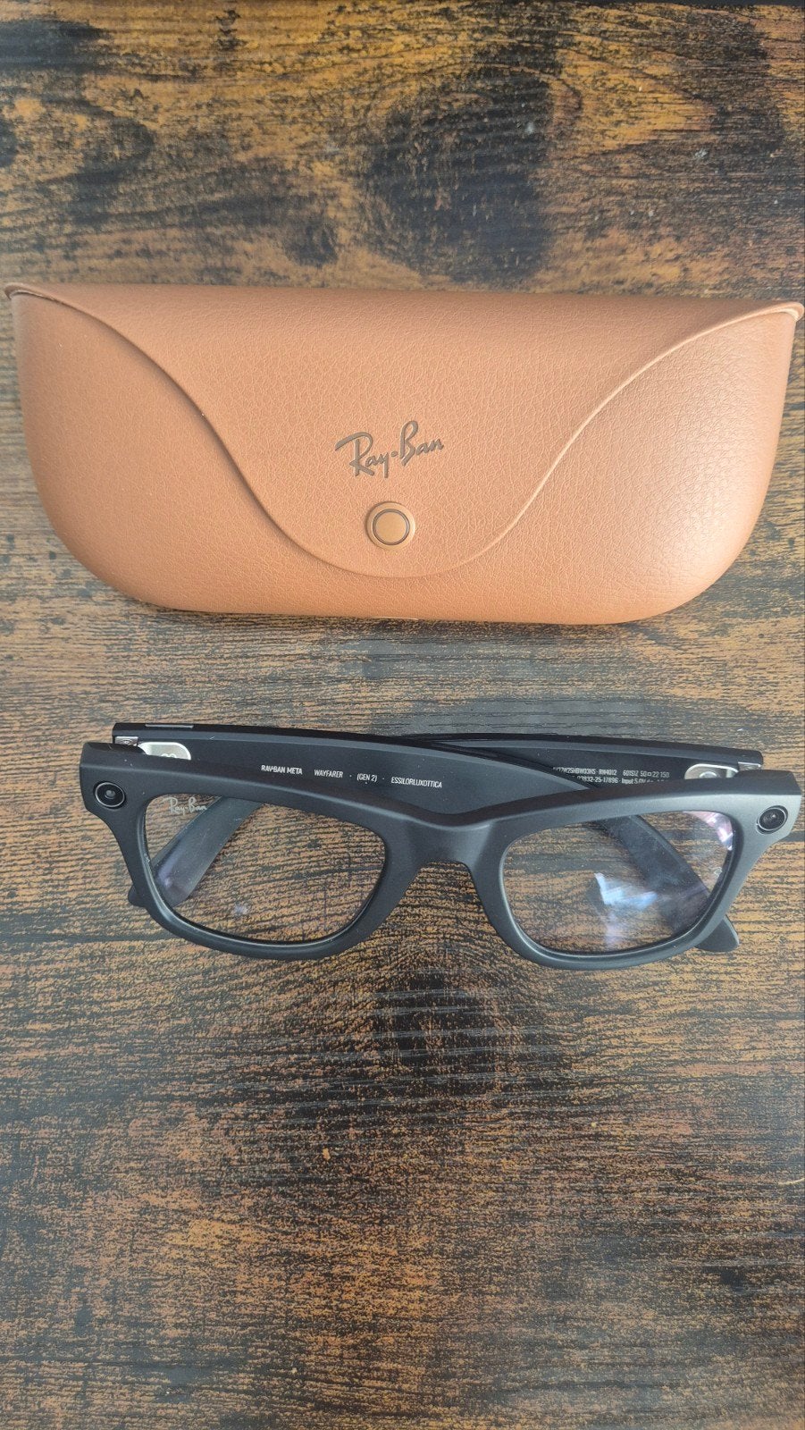 Ray-Ban Meta Wayfarer Smart Glasses met Oplaadcase, Ophalen of Verzenden, Zo goed als nieuw, Zwart, Ray-Ban