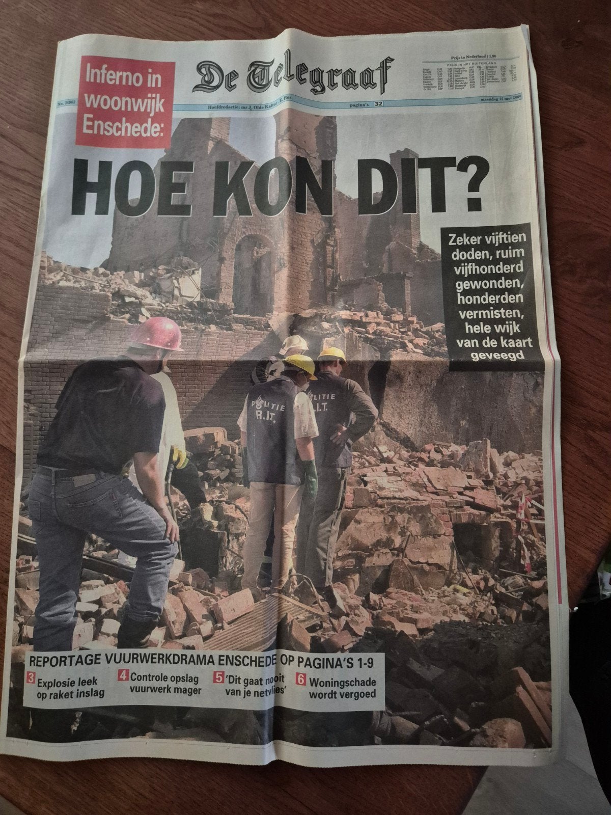 oude voorpagina's Telegraaf, Ophalen of Verzenden, Gelezen