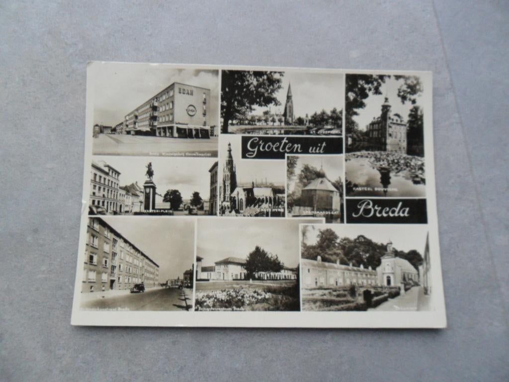 Breda, Edah, kasteel/st. jozefkerk/winkel gal. 1963, Verzenden, 1960 tot 1980, Gelopen, Noord-Brabant
