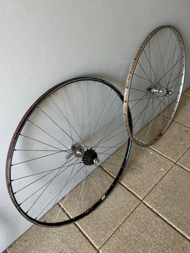 Vintage Campagnolo Record tube wielset jaren '80, Wiel, Gebruikt, Ophalen of Verzenden, Aluminium